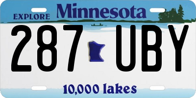 MN license plate 287UBY