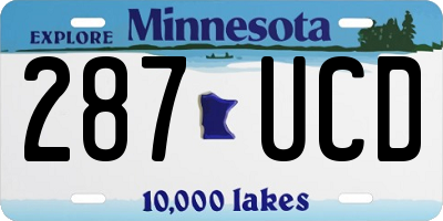 MN license plate 287UCD
