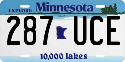 MN license plate 287UCE