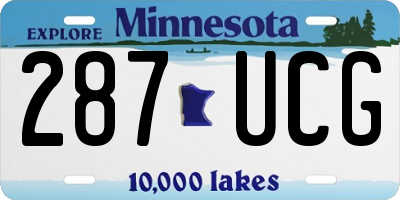 MN license plate 287UCG