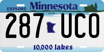 MN license plate 287UCO