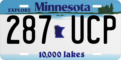 MN license plate 287UCP