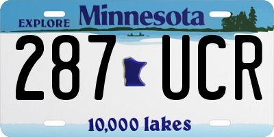 MN license plate 287UCR