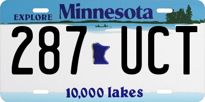MN license plate 287UCT