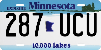 MN license plate 287UCU