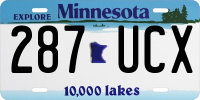 MN license plate 287UCX