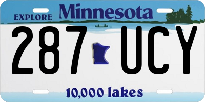MN license plate 287UCY