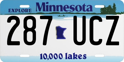 MN license plate 287UCZ