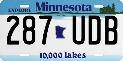 MN license plate 287UDB