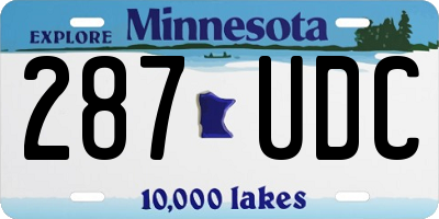 MN license plate 287UDC