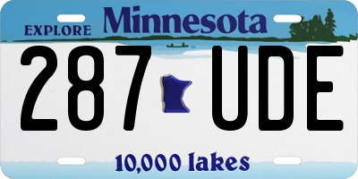 MN license plate 287UDE
