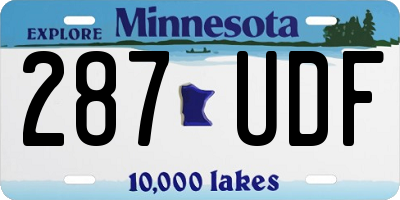 MN license plate 287UDF