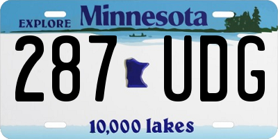 MN license plate 287UDG