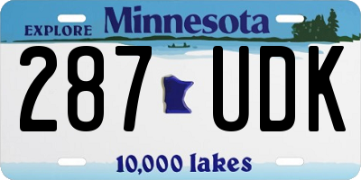 MN license plate 287UDK
