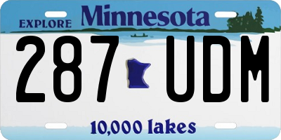 MN license plate 287UDM