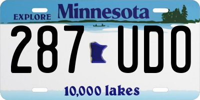 MN license plate 287UDO