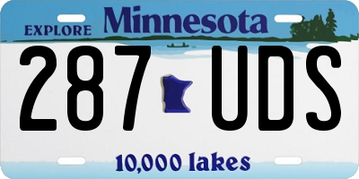 MN license plate 287UDS