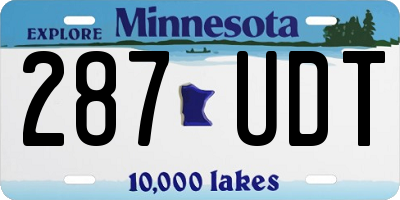 MN license plate 287UDT