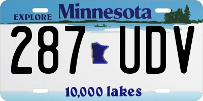 MN license plate 287UDV
