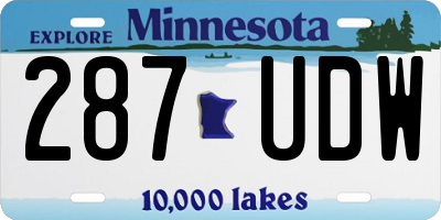 MN license plate 287UDW