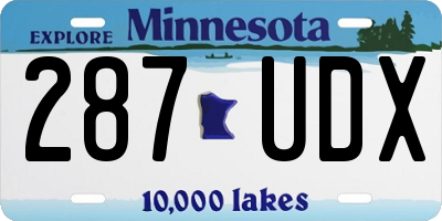 MN license plate 287UDX