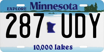 MN license plate 287UDY