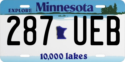 MN license plate 287UEB