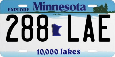 MN license plate 288LAE