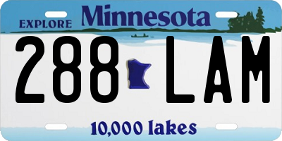 MN license plate 288LAM