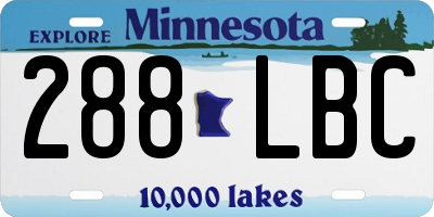 MN license plate 288LBC