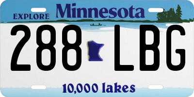 MN license plate 288LBG