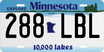 MN license plate 288LBL