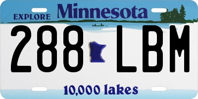 MN license plate 288LBM
