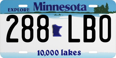 MN license plate 288LBO