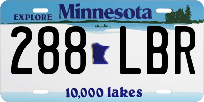 MN license plate 288LBR