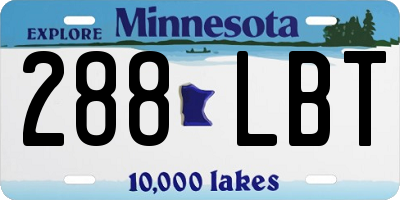 MN license plate 288LBT