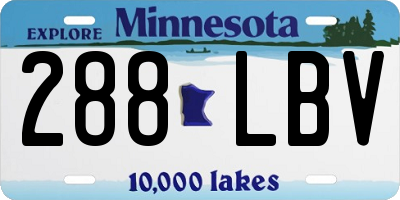 MN license plate 288LBV
