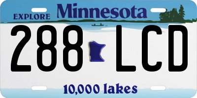 MN license plate 288LCD