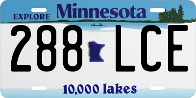 MN license plate 288LCE