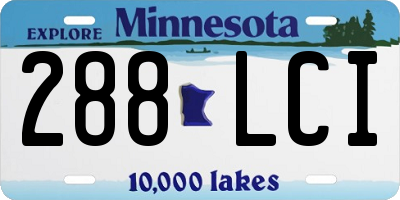 MN license plate 288LCI