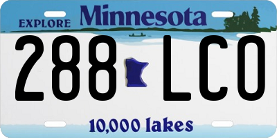 MN license plate 288LCO