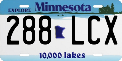 MN license plate 288LCX
