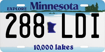 MN license plate 288LDI