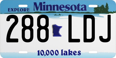 MN license plate 288LDJ