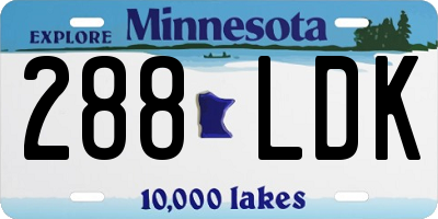 MN license plate 288LDK