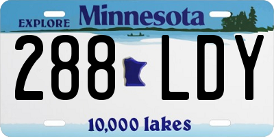 MN license plate 288LDY