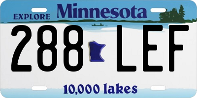 MN license plate 288LEF