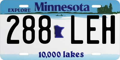 MN license plate 288LEH
