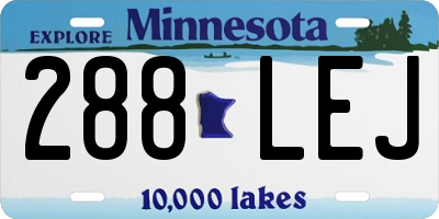 MN license plate 288LEJ