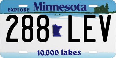 MN license plate 288LEV